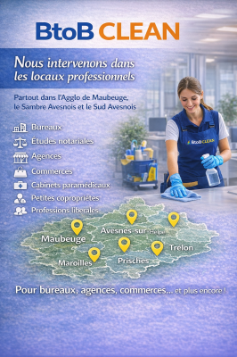 Nettoyage pour les  locaux  professionnels à Maubeuge, Avesnes-sur-Helpe et Sud Avesnois